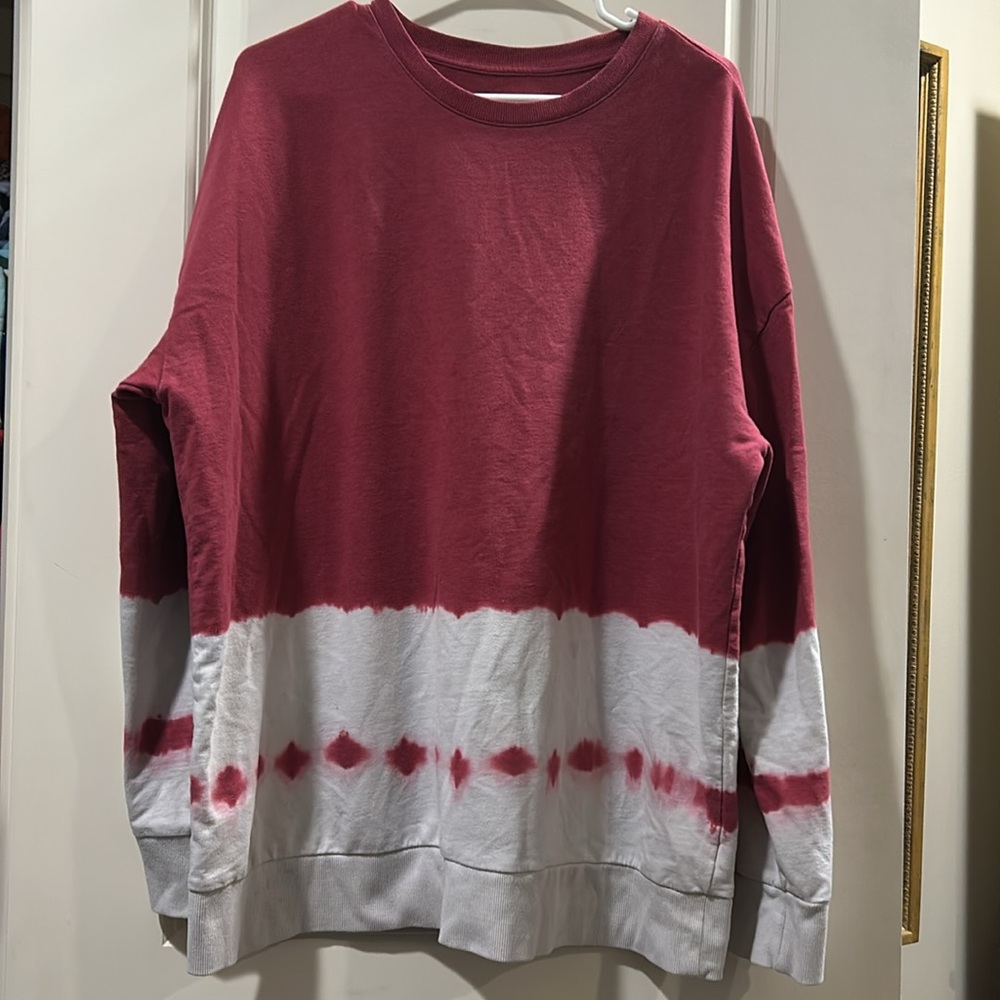Original Use women oversized Ombre TieDye pullover Sweatshirt long sleeve size L